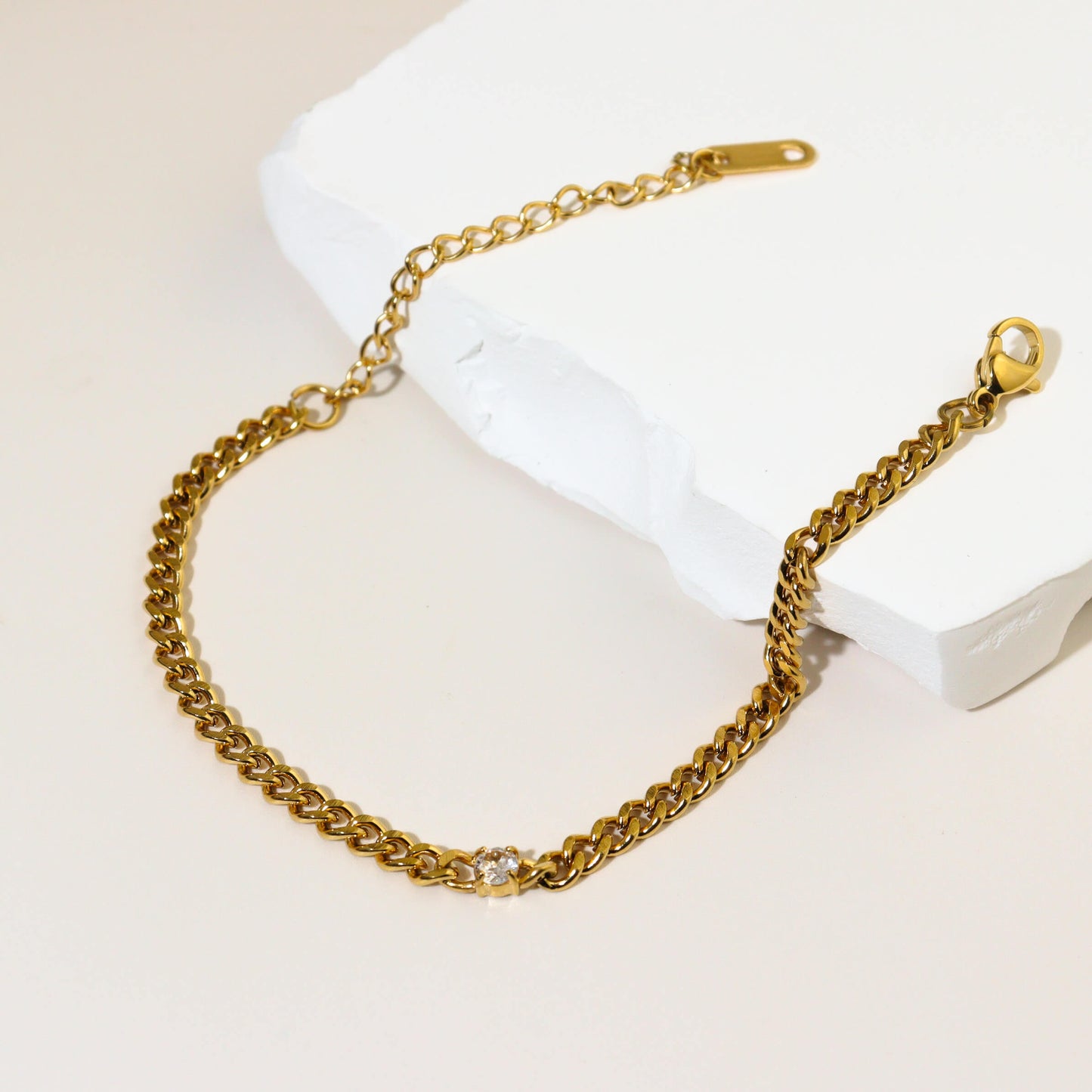 Zirconia Cuban Chain Bracelet