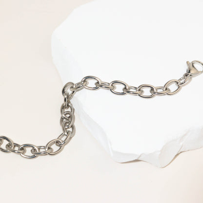 Silver Thin Figaro Chain Bracelet