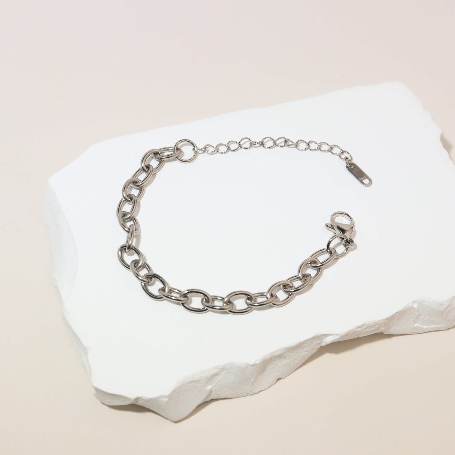 Silver Thin Figaro Chain Bracelet