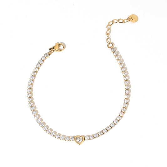 Tennis Love Gold Bracelet