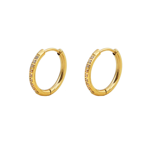 Medium Glimmer Gold Hoop Earrings