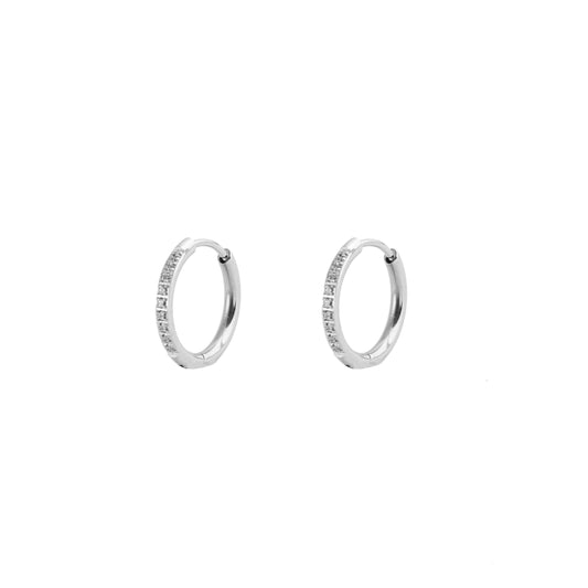Mini Glimmer Silver Hoop Earrings