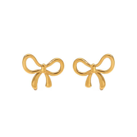 Perfect Bow Gold Earrings