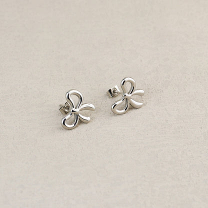 Perfect Bow Silver Earrings