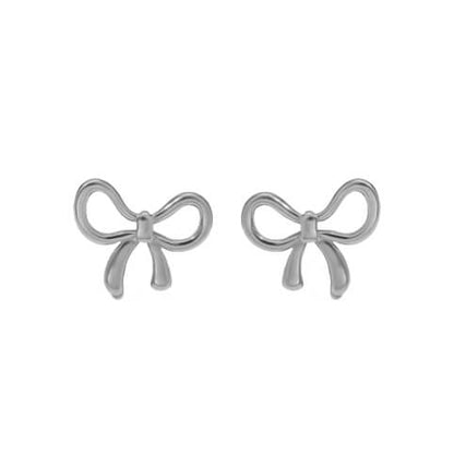 Perfect Bow Silver Earrings