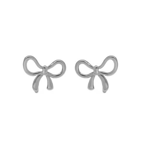 Perfect Bow Silver Earrings