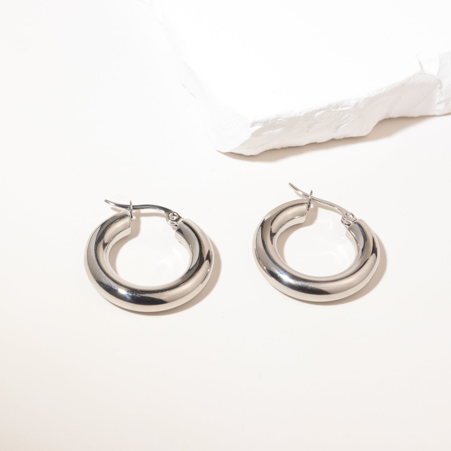 Fun Hoop Silver Earrings