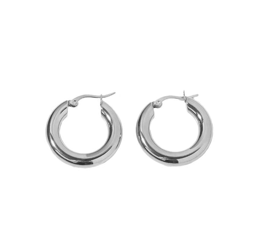 Fun Hoop Silver Earrings