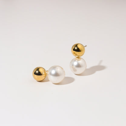 Button Pearl Earrings