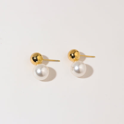 Button Pearl Earrings