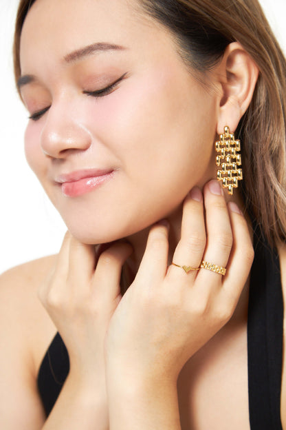 Pixel Gold Earrings