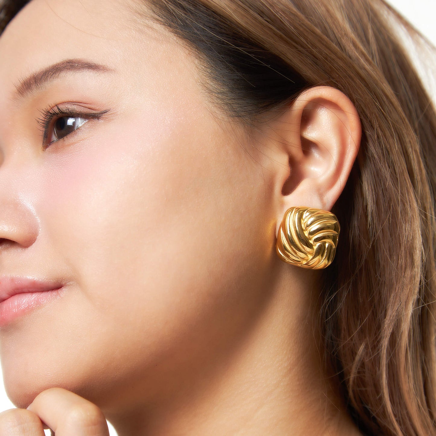 Ripple Oversize Stud Earrings