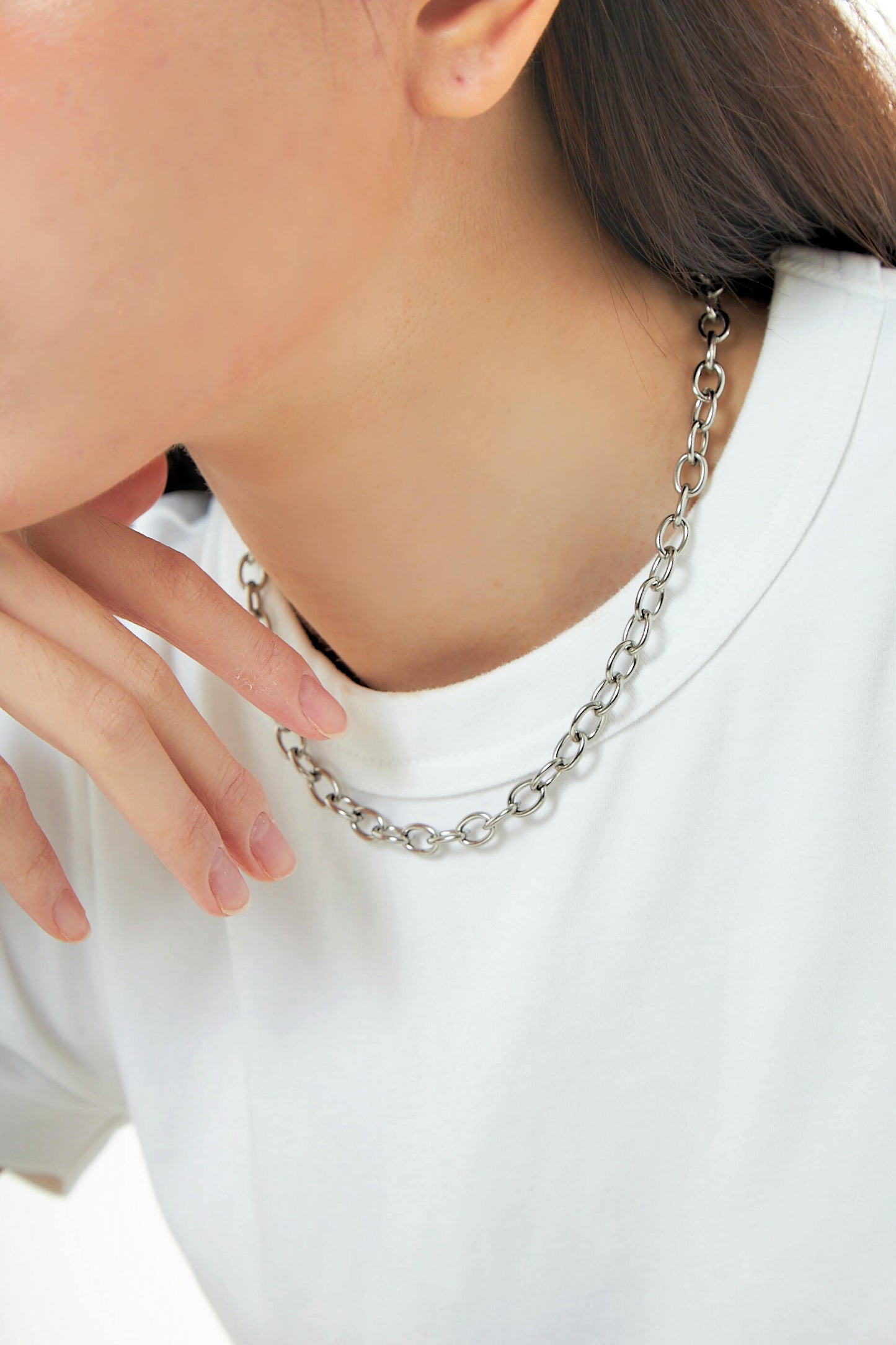 Silver Thin Figaro Chain Necklace