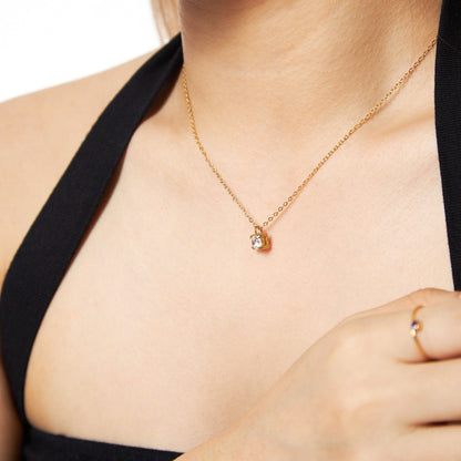 Solitaire Cubic Necklace