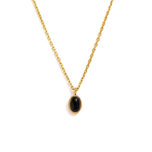 Obsidian Dark Gold Necklace