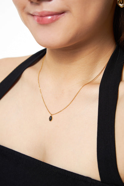 Obsidian Dark Gold Necklace