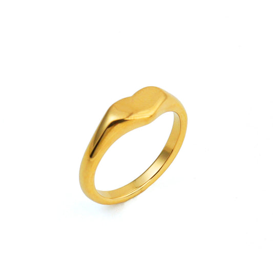 Love Signet Gold Ring