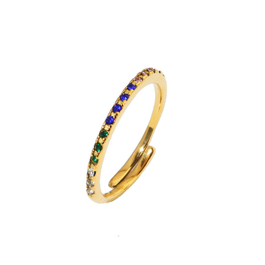 Multicolor Zircon Gold Ring