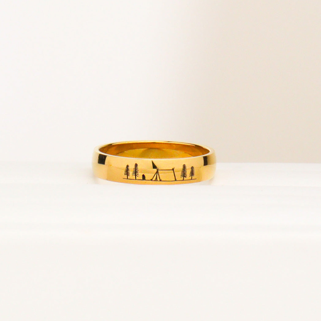 Engrave Classic Band Gold Ring